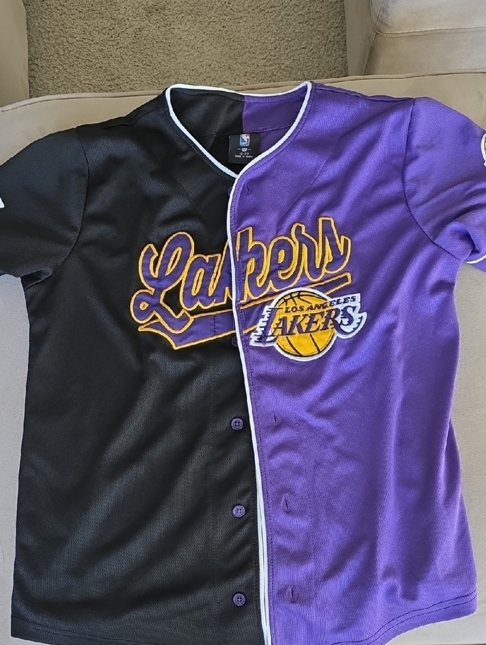 NBA Kids Split-Panel Lakers Jersey - Purple & Black